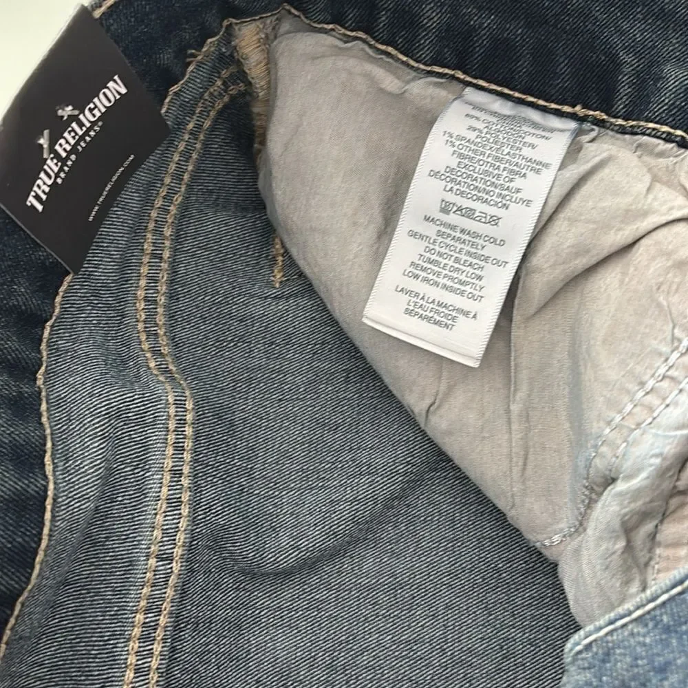 True Religion jeans NWT w34 l32 GENO relaxed slim dark smoky wash